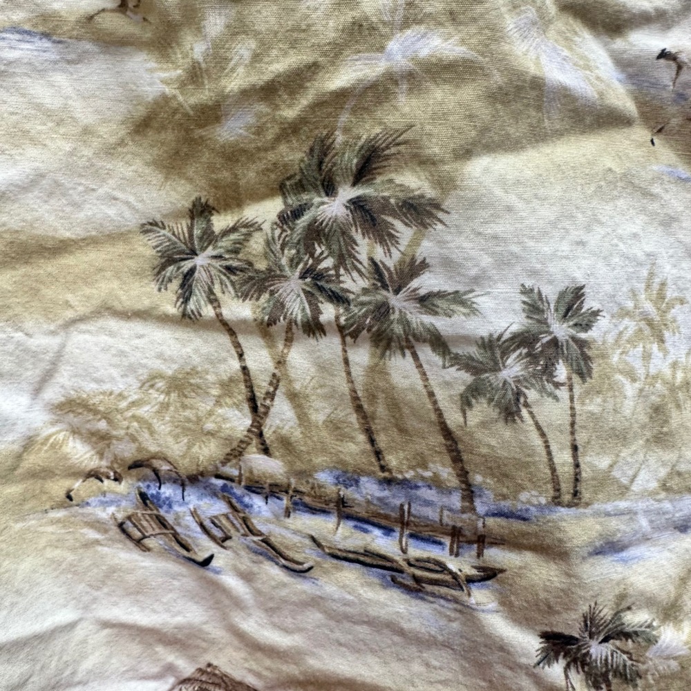 Vintage Pierre Cardin Hawaiian Aloha Shirt Mens L Palm Beach Tropical - Picture 9 of 9